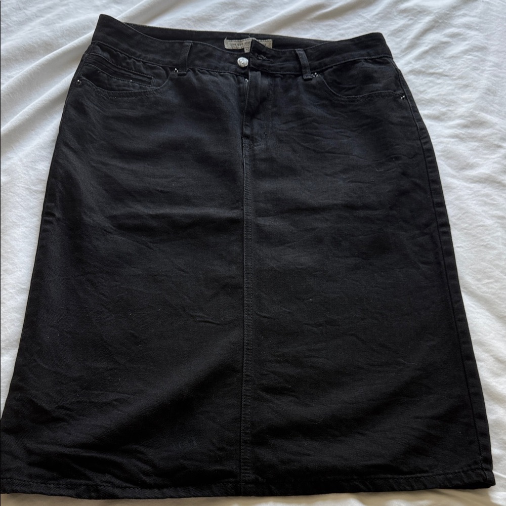 Main Street Exchange Black Denim Skirt